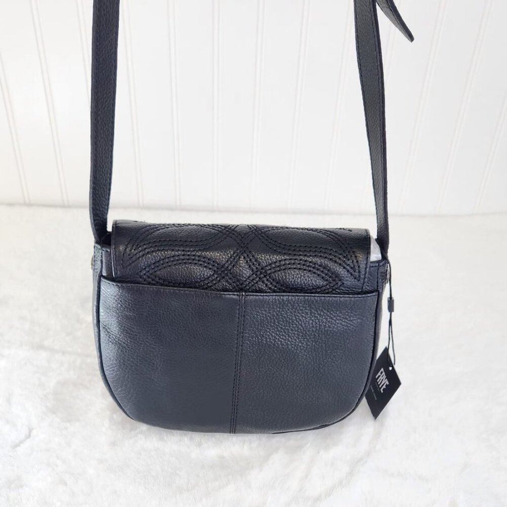 NWT Frye Women's Charlene Leather Small Saddle Bag, Black - Picture 6 of 10